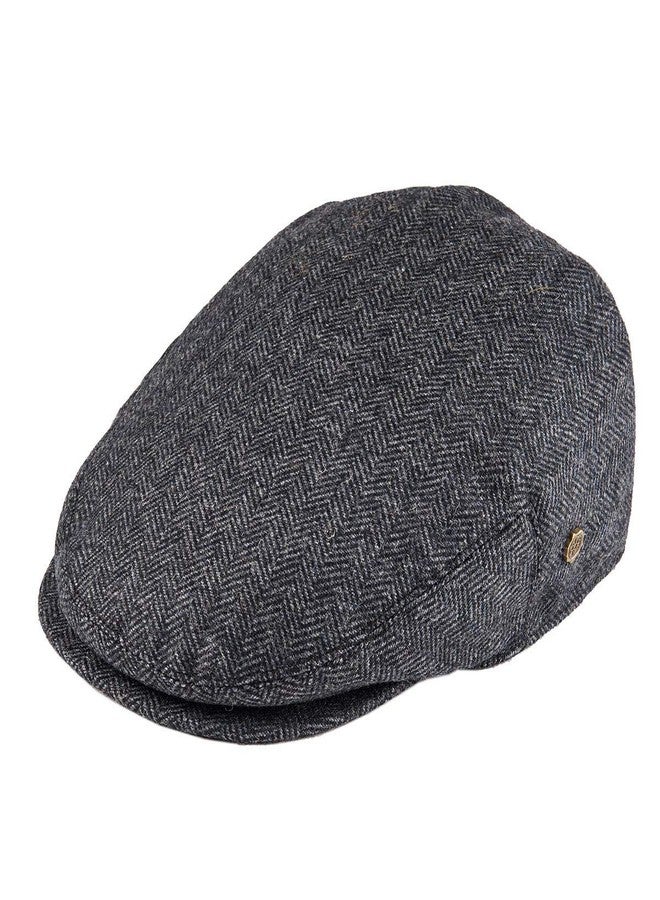 VOBOOM Men's Herringbone Flat Ivy Newsboy Hat Wool Blend Gatsby Cabbie Cap (Dark Grey, 7 3/8) - Image 1